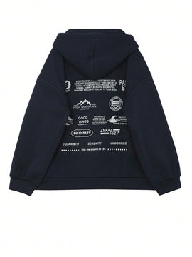 Dazy sudadera con capucha de unicolor y holgada con forro polar para mujer