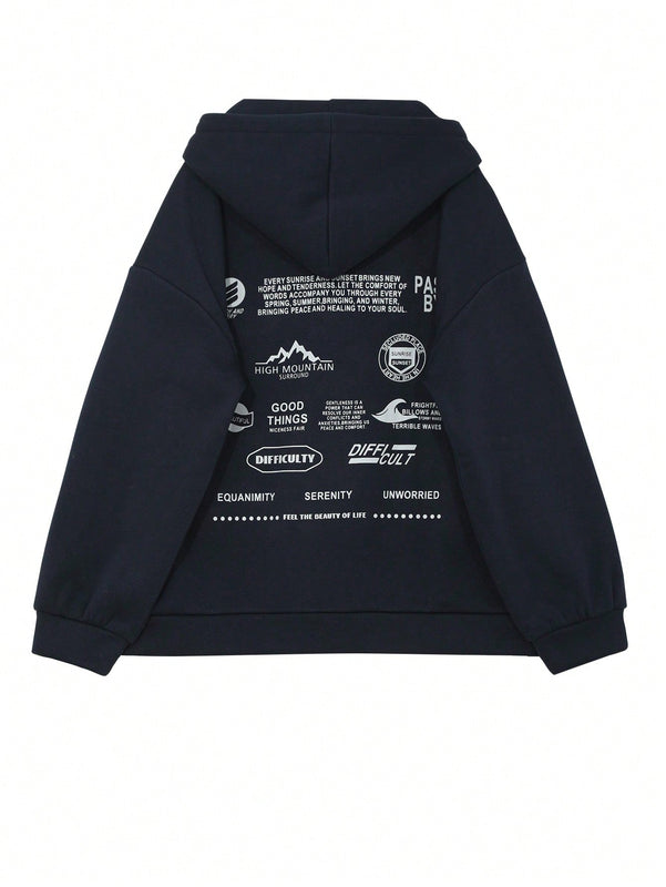 Dazy sudadera con capucha de unicolor y holgada con forro polar para mujer