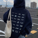 Dazy sudadera con capucha de felpa informal con adorno de letras de tendencia para mujeres