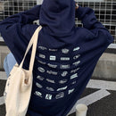 Dazy sudadera con capucha de felpa informal con adorno de letras de tendencia para mujeres