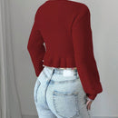 Raffinea blusa casual de manga larga con botones de unicolor, para uso diario