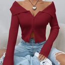Ezwear chaqueta tipo cardigan de ajuste cenido con hombros descubiertos y cremallera