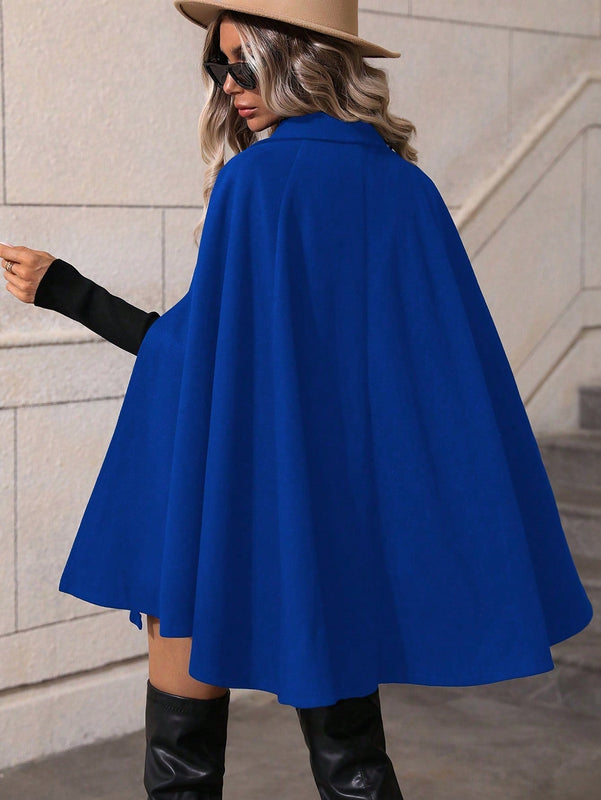 Clasi abrigo suelto con doble botonadura de moda para mujer en otono