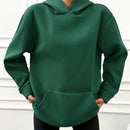 Sudadera con capucha con forro termico, hombros caidos y bordado de letras, 95% algodon