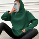 Sudadera con capucha con forro termico, hombros caidos y bordado de letras, 95% algodon