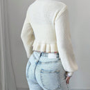 Raffinea blusa casual de manga larga con botones de unicolor, para uso diario
