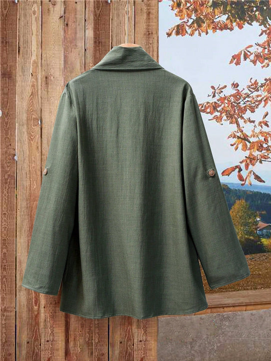 Emery rose cardigan casual con frente abierto y mangas enrollables