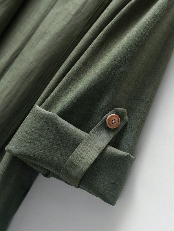 Emery rose cardigan casual con frente abierto y mangas enrollables