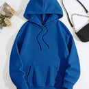 Lune sudadera con capucha informal para mujer con estampado de letra y pata de perro, para otono/invierno