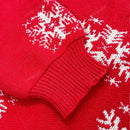 Cardigan corto de mujer con patron de copos de nieve rojos para navidad, sueter vintage de manga larga con botones delanteros, hombros caidos, informal para otono e invierno