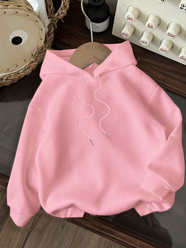 Ezwear sudadera holgada con capucha de felpa gruesa con estampado minimalista casual de leopardo y estrella en blanco para mujeres