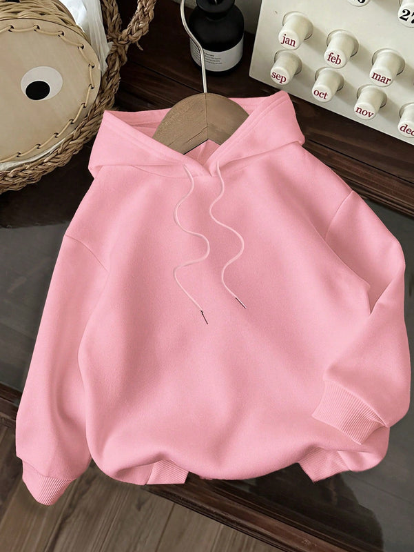 Ezwear sudadera holgada con capucha de felpa gruesa con estampado minimalista casual de leopardo y estrella en blanco para mujeres