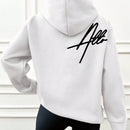Sudadera con capucha con aislamiento termico y bordado de letras, 95% algodon