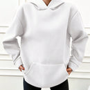Sudadera con capucha con forro termico, hombros caidos y bordado de letras, 95% algodon