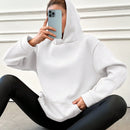 Sudadera con capucha con forro termico, hombros caidos y bordado de letras, 95% algodon