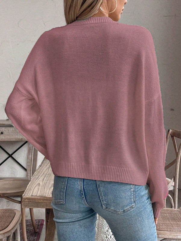 Frenchy cardigan de punto con diseno de mono colorido, elegante y de moda
