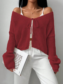 Essnce cardigan suelto y delgado de mujer con lazo adelante