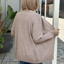 Emery rose cardigan de punto de manga larga casual con cuello en v y botones delanteros de color liso