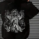 Sudadera ancha de estilo con estampado de unicolor, para otono/invierno