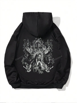 Sudadera ancha de estilo con estampado de unicolor, para otono/invierno