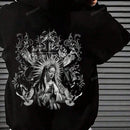 Sudadera ancha de estilo con estampado de unicolor, para otono/invierno