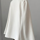 Elenzya capa, poncho y capa con cuello de pie, decoracion de botones con bloque de color en estilo chino, abrigo de lana grueso para mujer, otono/invierno