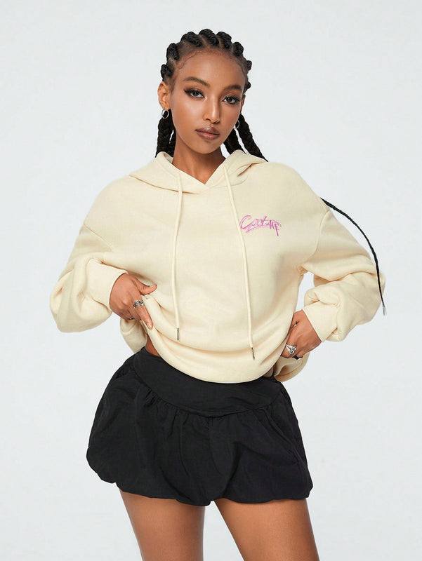 Coolane sudadera con capucha de manga larga para mujer con diseno bordado de estrella de patron de punto basico para otono/invierno