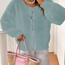 Frenchy cardigan de punto unicolor de color rosa palido con cinturon delantero, se puede usar sobre una camiseta