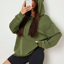 Moosta sudadera con capucha de cordon liso para mujer, informal para otono/invierno