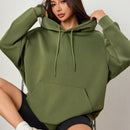 Moosta sudadera con capucha de cordon liso para mujer, informal para otono/invierno