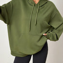 Moosta sudadera con capucha de cordon liso para mujer, informal para otono/invierno