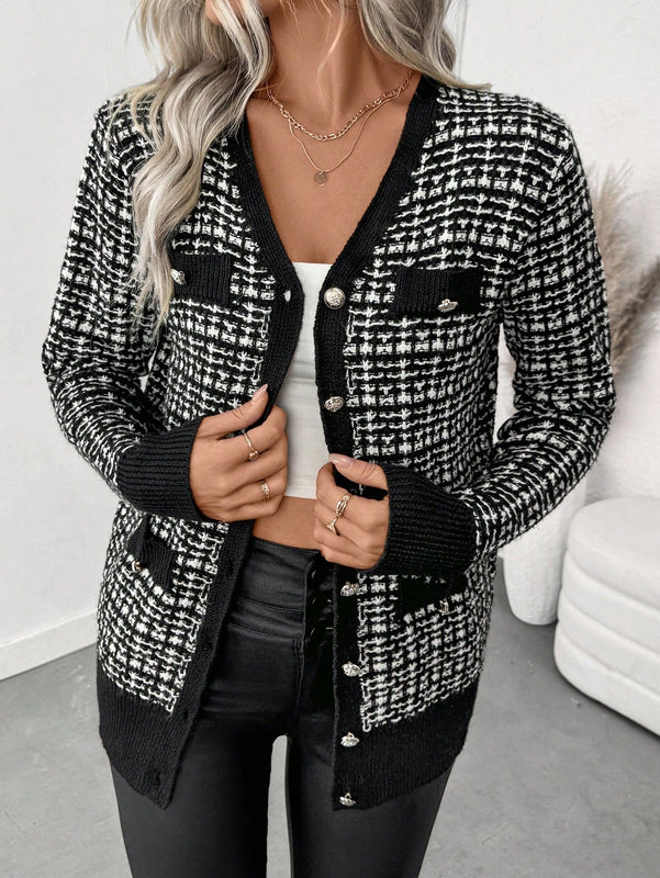 Prive nuevo y elegante cardigan de punto de mujer de personalidad, para otono/invierno