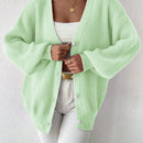 Essnce 1 pieza cardigan de punto casual a todo combinar con botones delanteros de un solo color, apto para otono e invierno