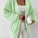 Essnce 1 pieza cardigan de punto casual a todo combinar con botones delanteros de un solo color, apto para otono e invierno