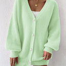 Essnce 1 pieza cardigan de punto casual a todo combinar con botones delanteros de un solo color, apto para otono e invierno