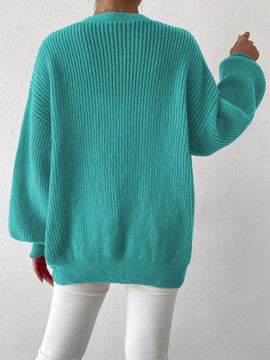 Essnce 1 pieza cardigan de punto casual a todo combinar con botones delanteros de un solo color, apto para otono e invierno