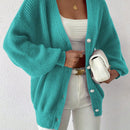 Essnce 1 pieza cardigan de punto casual a todo combinar con botones delanteros de un solo color, apto para otono e invierno
