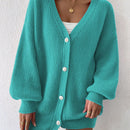 Essnce 1 pieza cardigan de punto casual a todo combinar con botones delanteros de un solo color, apto para otono e invierno