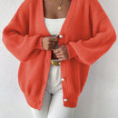 Essnce 1 pieza cardigan de punto casual a todo combinar con botones delanteros de un solo color, apto para otono e invierno