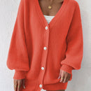 Essnce 1 pieza cardigan de punto casual a todo combinar con botones delanteros de un solo color, apto para otono e invierno