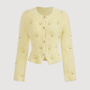 Aveloria rosie elegante y chic cardigan suelto con adorno de strass esponjoso