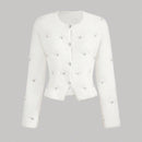 Aveloria rosie elegante y chic cardigan suelto con adorno de strass esponjoso