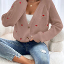 Frenchy cardigan con botones de corte casual y rayas para mujer, para otono/invierno