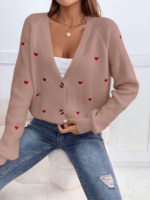 Frenchy cardigan con botones de corte casual y rayas para mujer, para otono/invierno