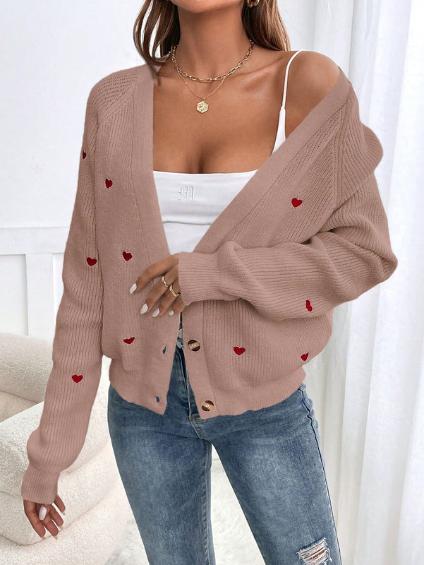 Frenchy cardigan con botones de corte casual y rayas para mujer, para otono/invierno