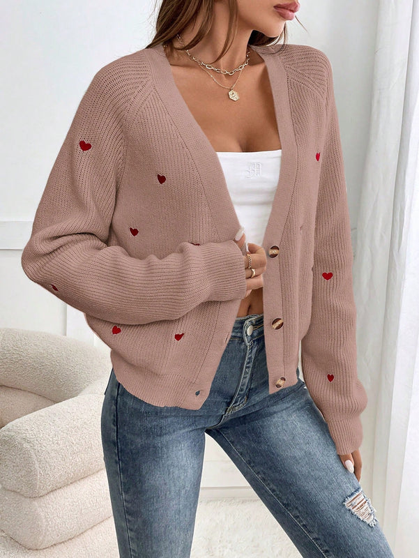 Frenchy cardigan con botones de corte casual y rayas para mujer, para otono/invierno