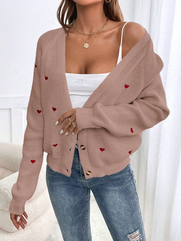 Frenchy cardigan con botones de corte casual y rayas para mujer, para otono/invierno