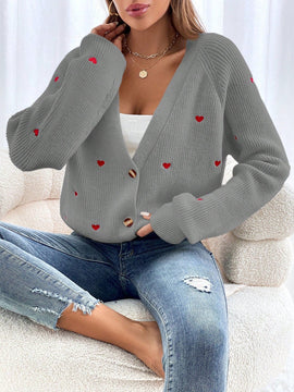 Frenchy cardigan con botones de corte casual y rayas para mujer, para otono/invierno
