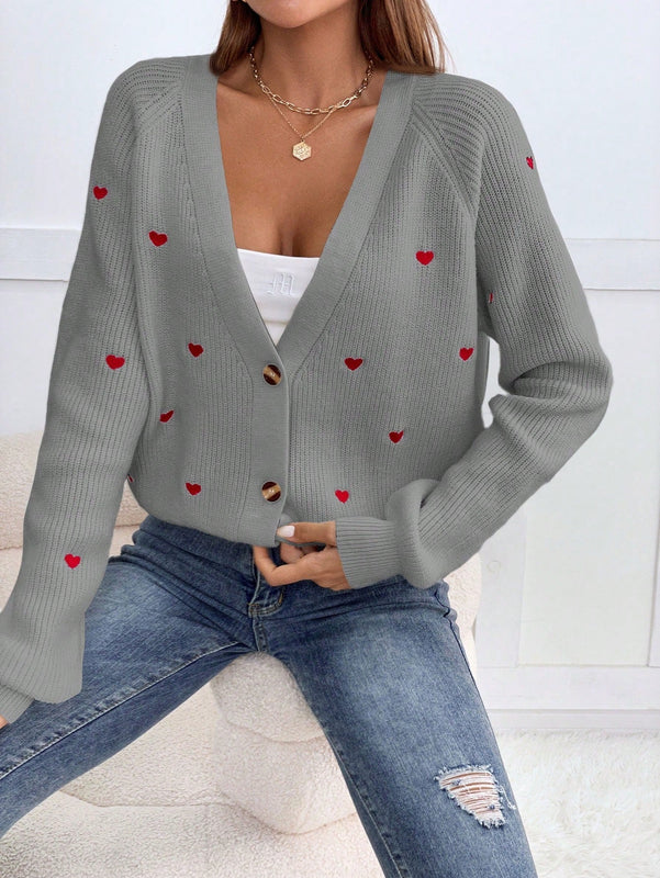 Frenchy cardigan con botones de corte casual y rayas para mujer, para otono/invierno