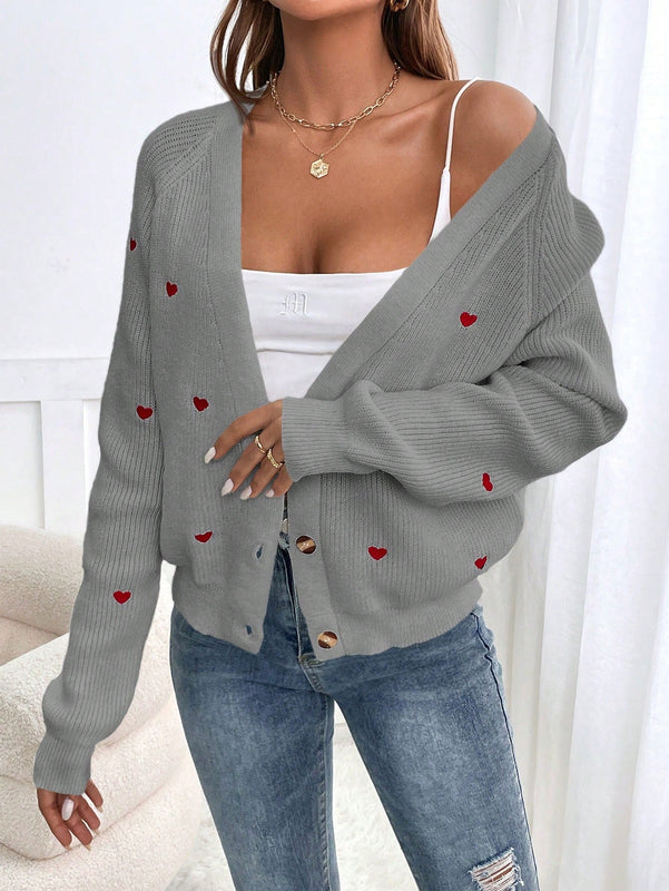 Frenchy cardigan con botones de corte casual y rayas para mujer, para otono/invierno